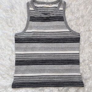 Gap High-Neck Stripped Racerback Tank Top, Size Small